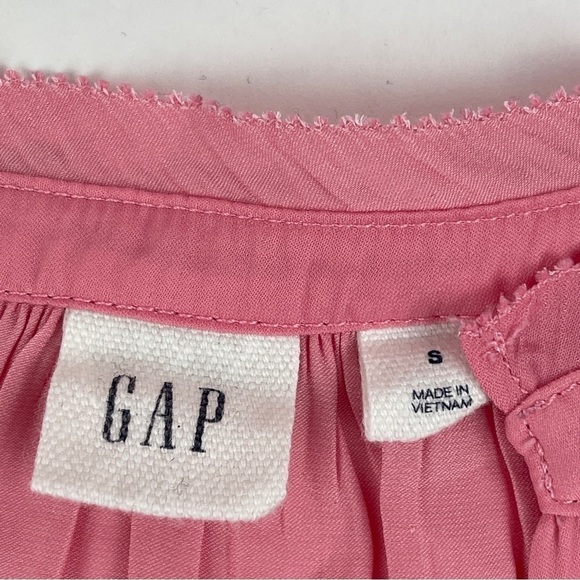 Gap Blouse Womens Small Pink Vneck Mock Collar - Picture 2 of 9